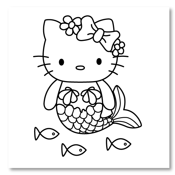 Hello Kitty Mermaid Coloring Page - Coloring Home Club